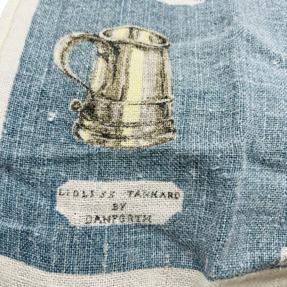 Kay Dee VTG 1950s MCM Hand Printed Linen Tea Towel Set American Pewter Kitchen - Picture 6 of 16